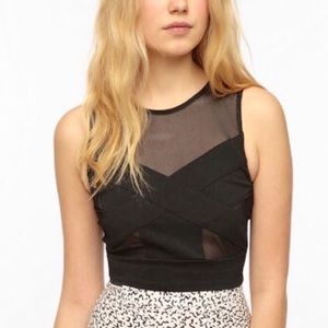 Sparkle and Fade Mesh Crop Top